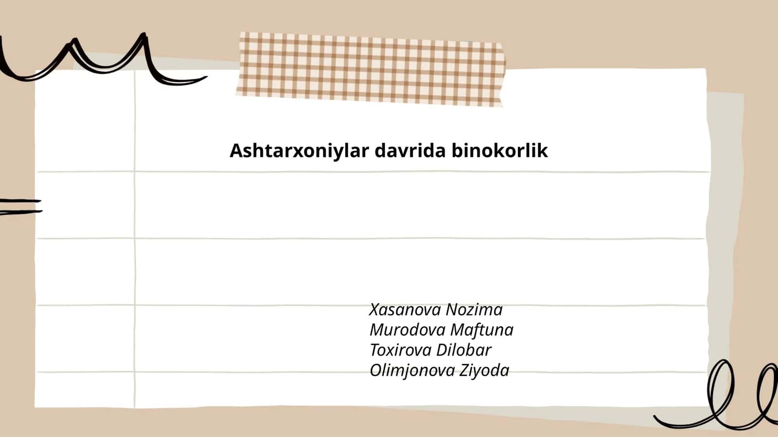 Ashtarxoniylar davrida binokorlik 1