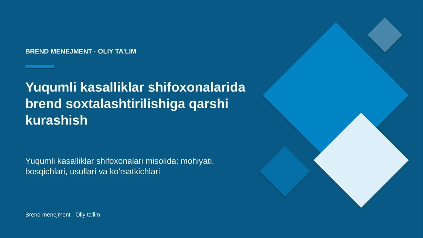 Yuqumli kasalliklar shifoxonalarida brend soxtalashtirilishiga qarshi kurashish 1