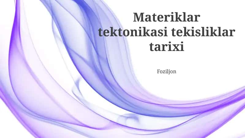Materiklar tektonikasi tekisliklar tarixi 1