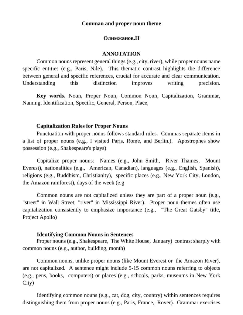 Capitalization Rules for Proper Nouns 1
