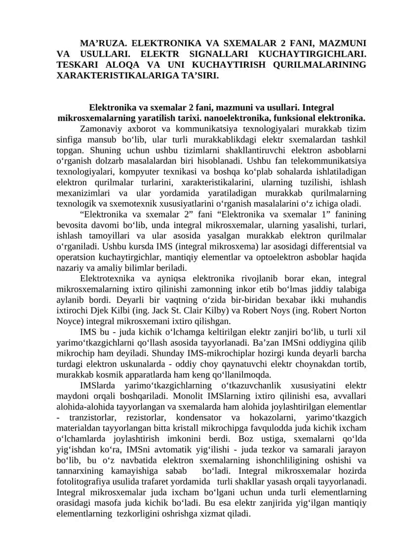Elektronika va sxemalar 2 1