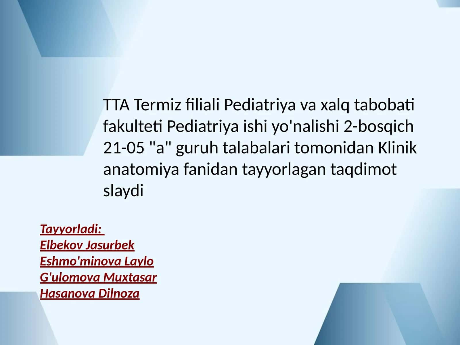 Klinik anatomiyasi 1