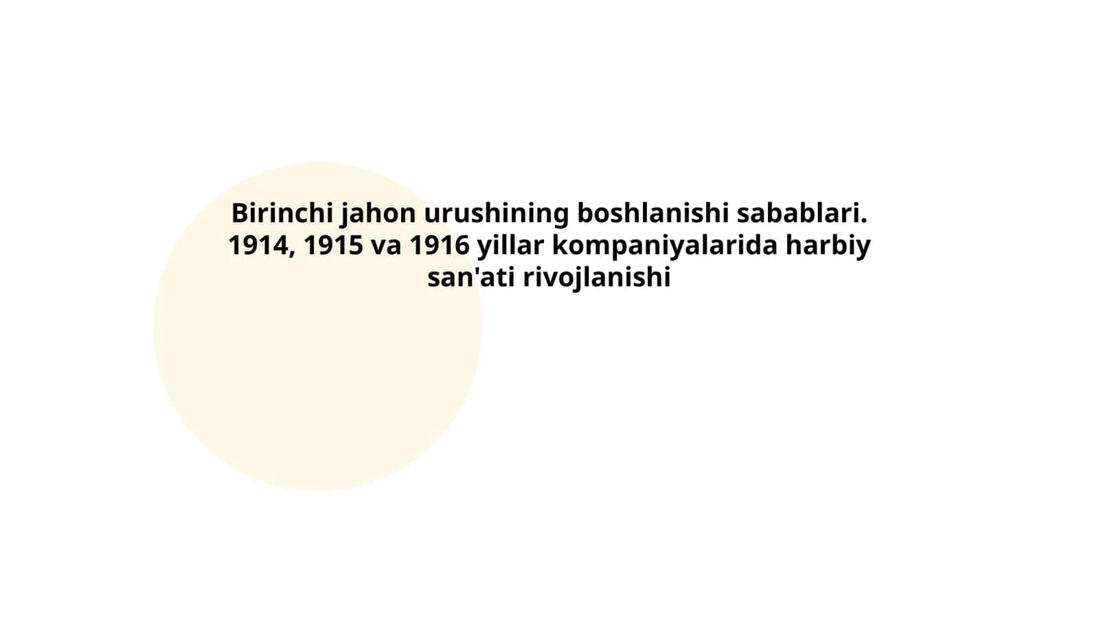 Birinchi jahon urushining boshlanishi sabablari 1