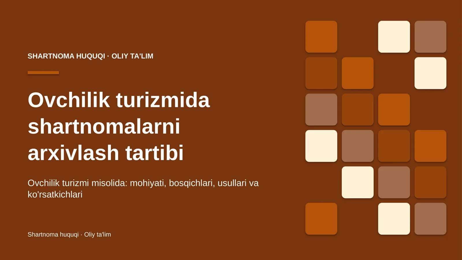 ovchilik turizmida shartnomalarni arxivlash tartibi 6209 1