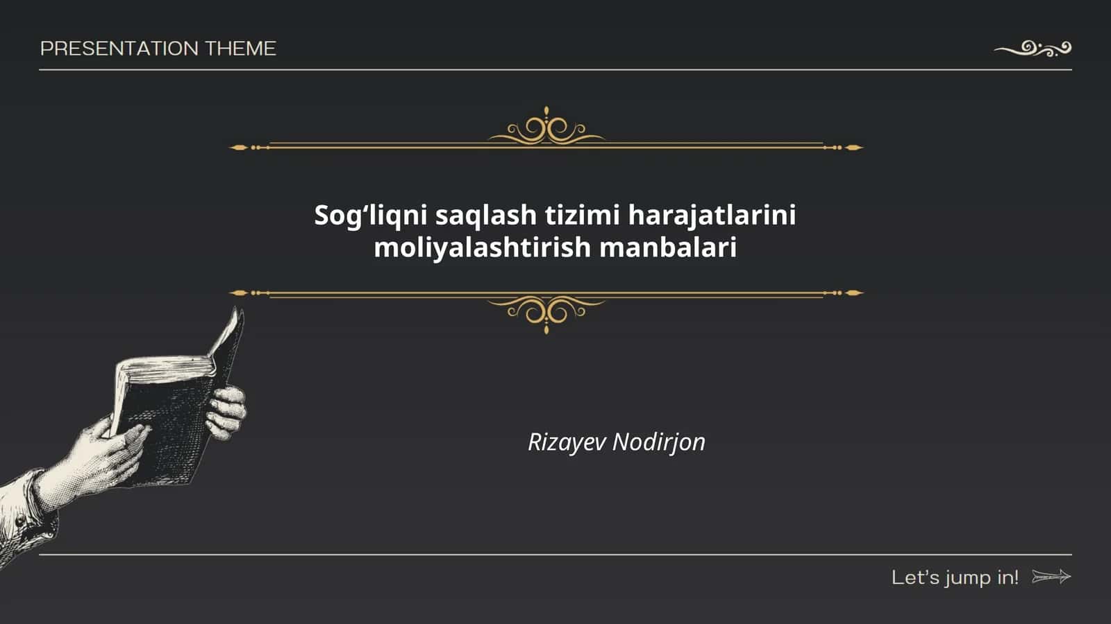 Sogʻliqni saqlash tizimi harajatlarini moliyalashtirish manbalari 1