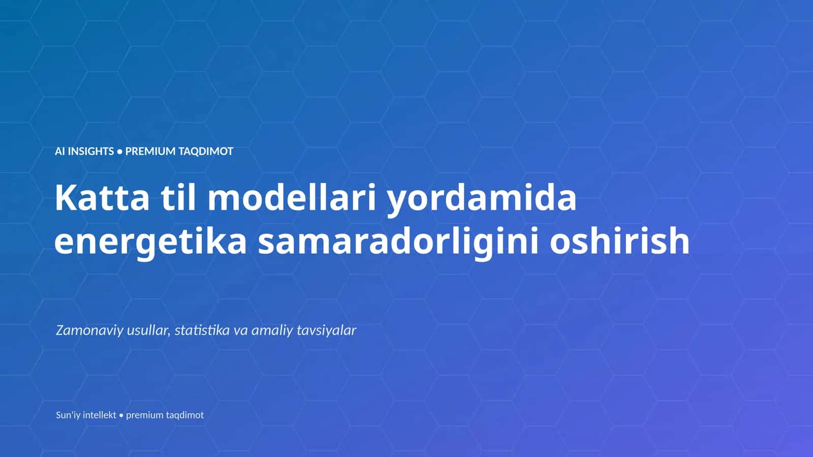 Sun'iy intellekt • premium taqdimot 1