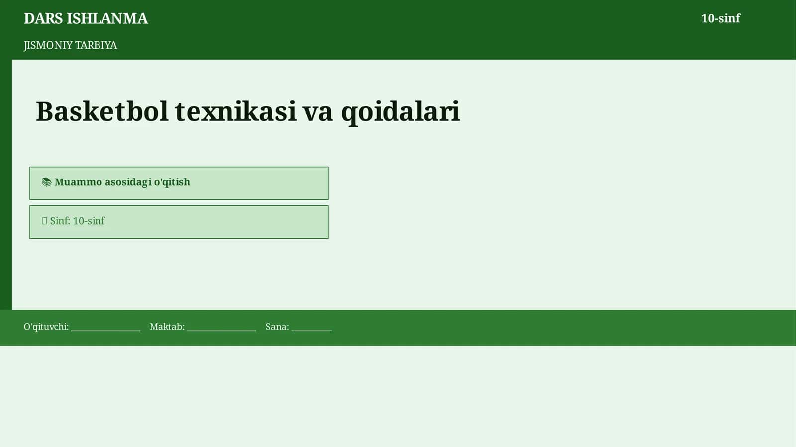 Basketbol texnikasi va qoidalari 1