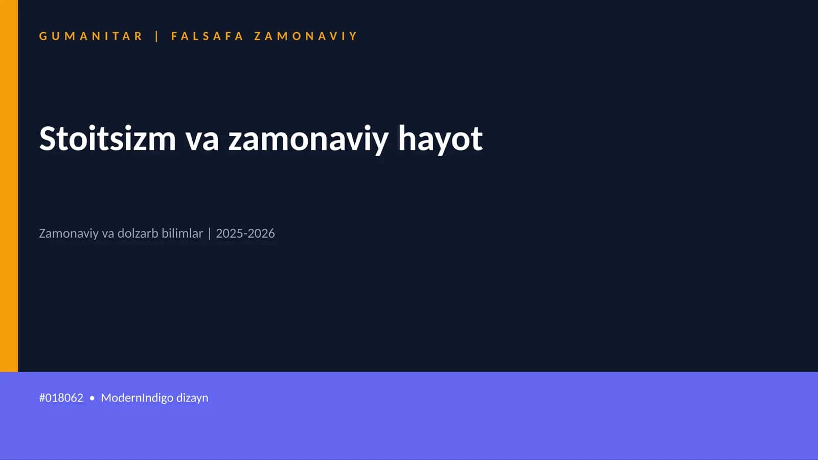 Stoitsizm va zamonaviy hayot 1