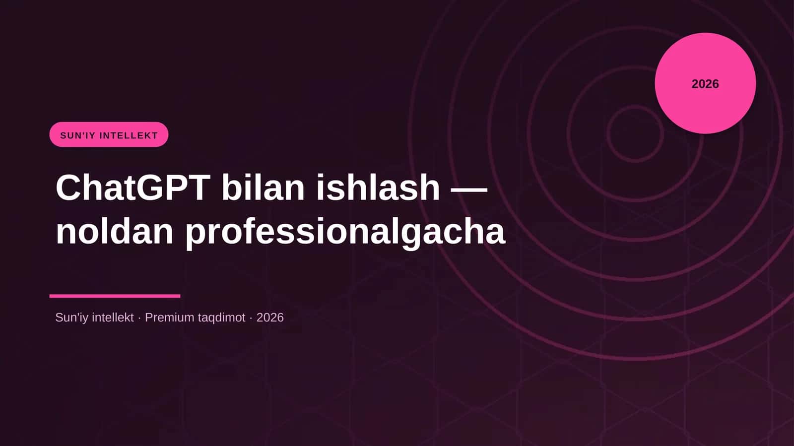 ChatGPT bilan ishlash — noldan professionalgacha 1