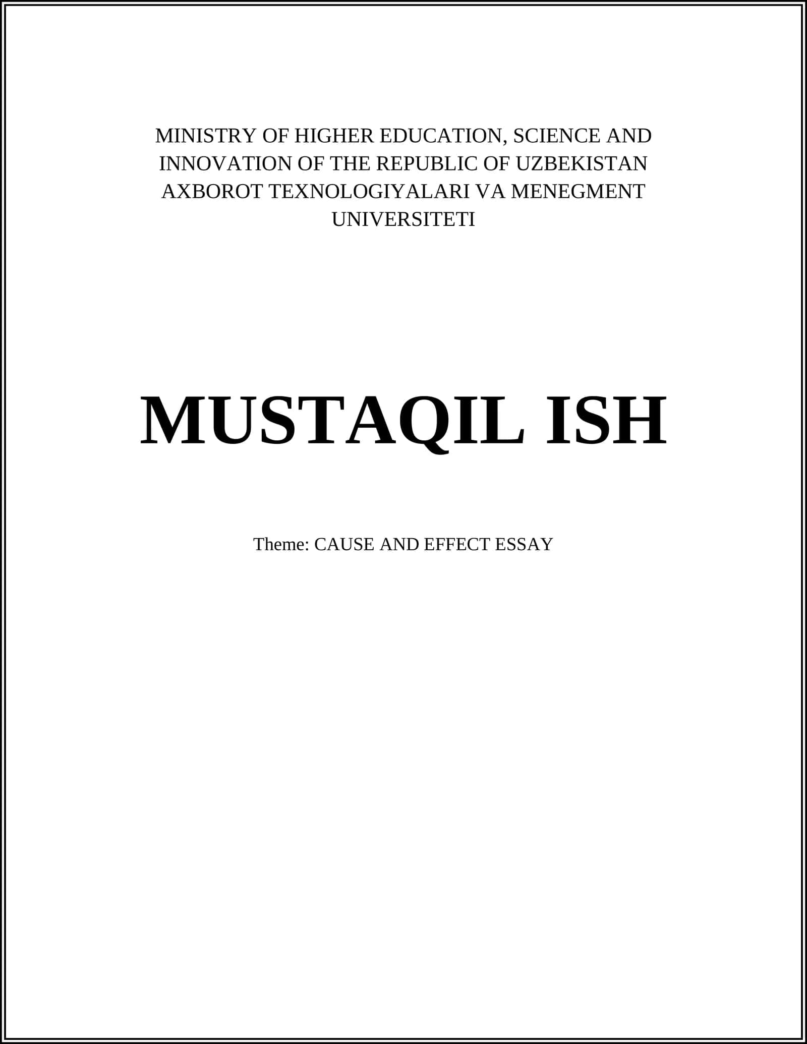 MUSTAQIL ISH 1