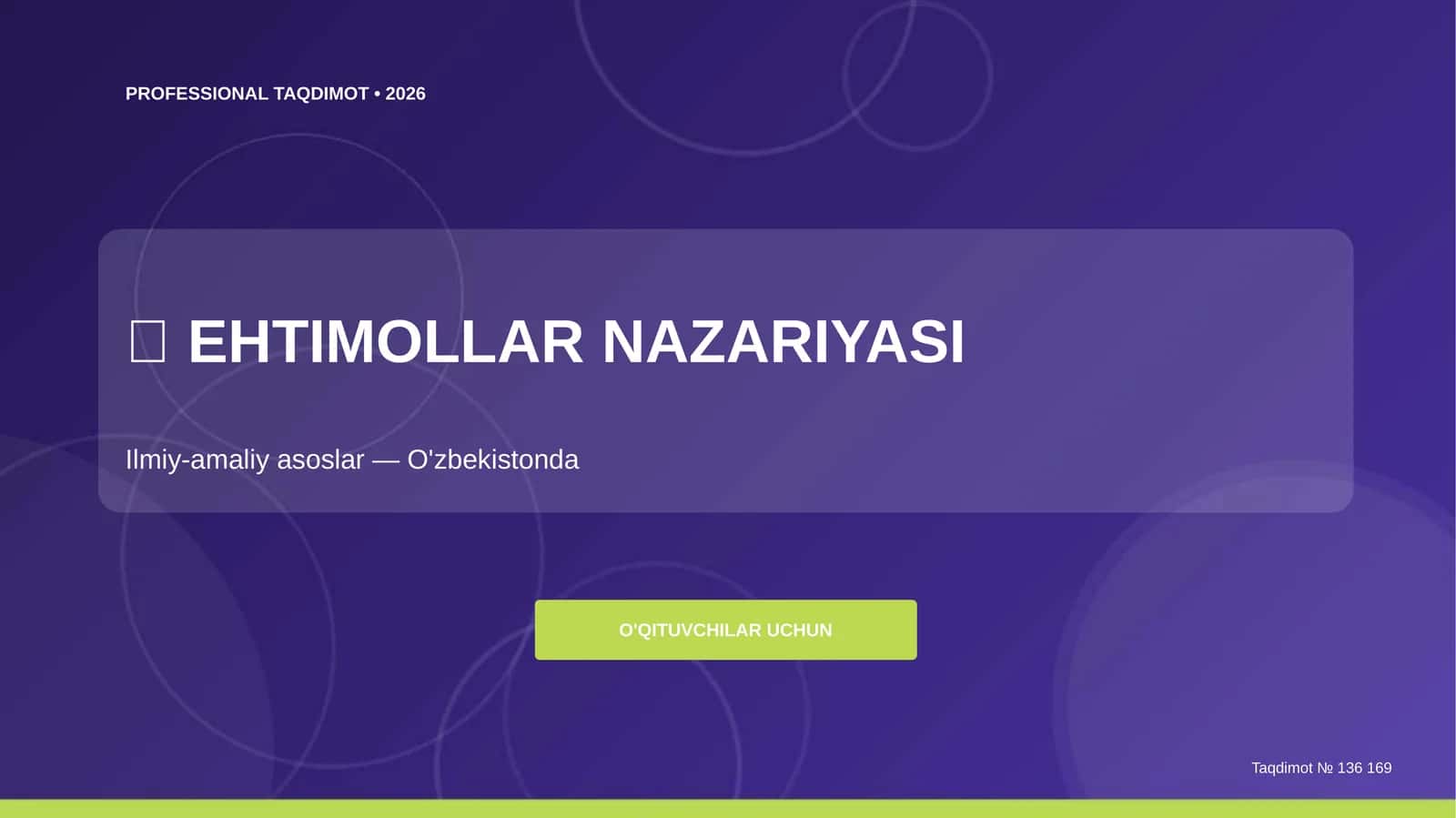 Ehtimollar Nazariyasi 1