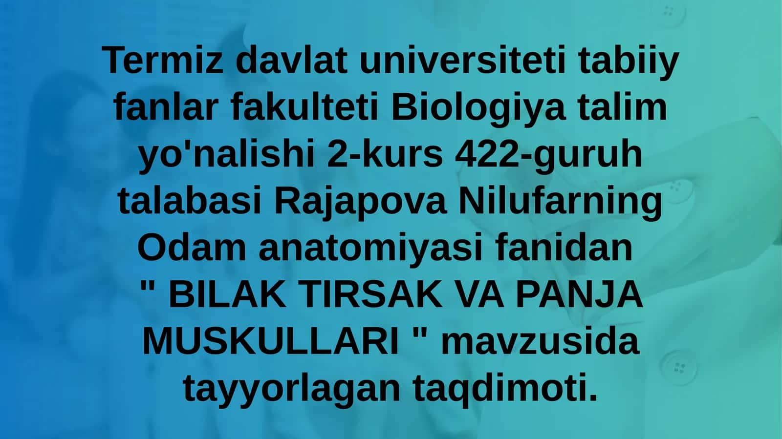 "Bilak Tirsak Va panja Muskullari" 1