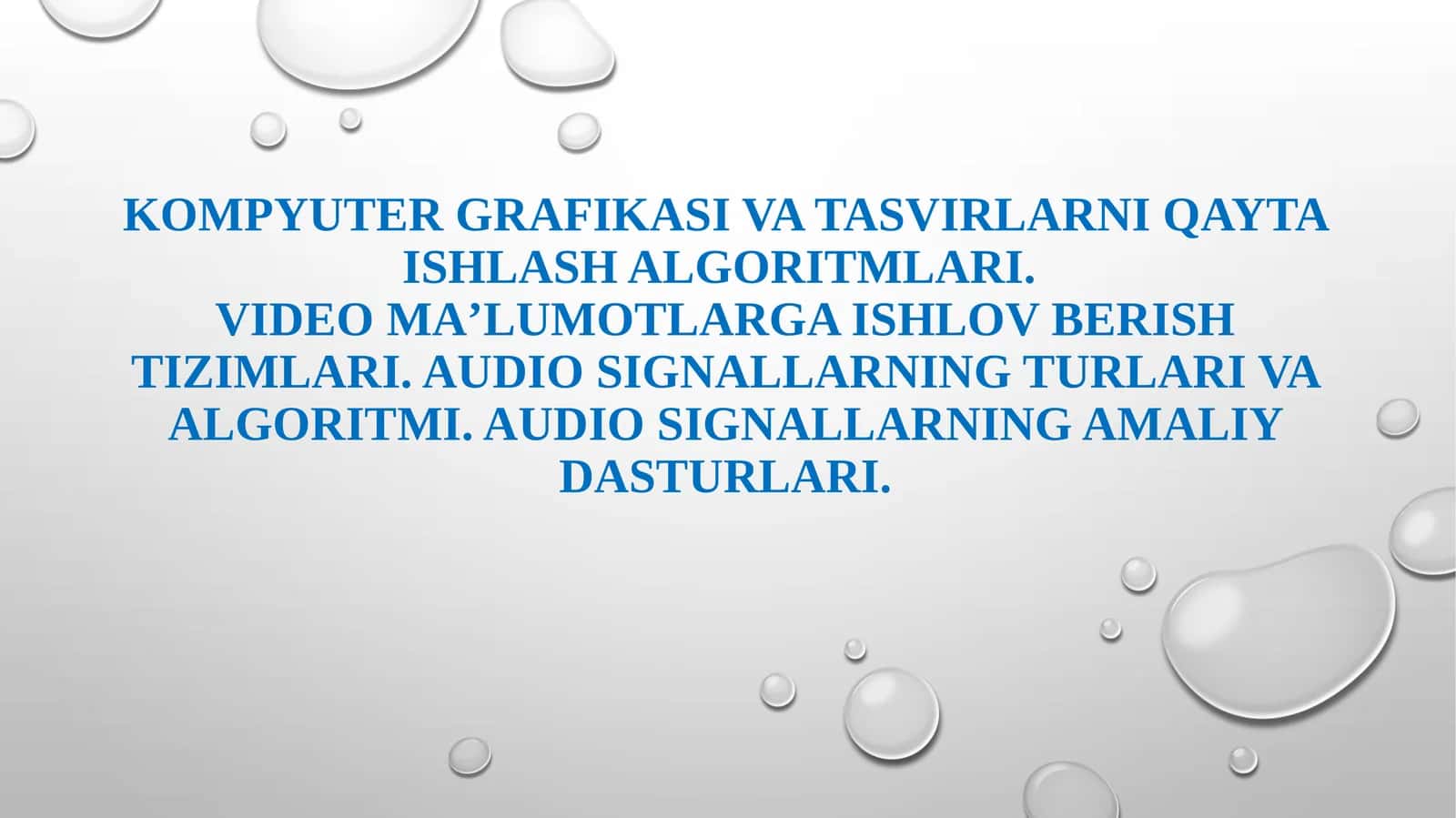 Audio signallarning turlari va algoritmi 1