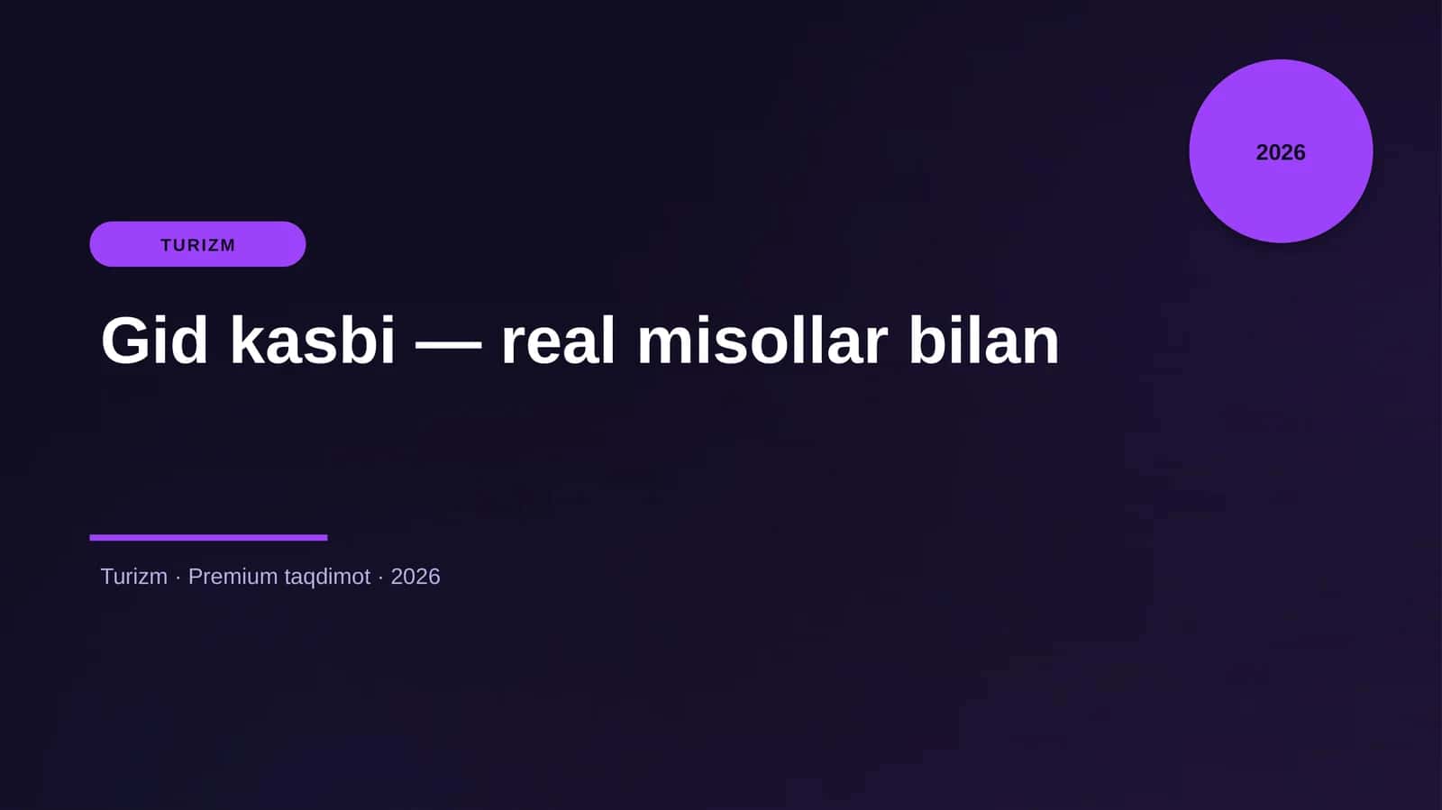 Gid kasbi — real misollar bilan 1