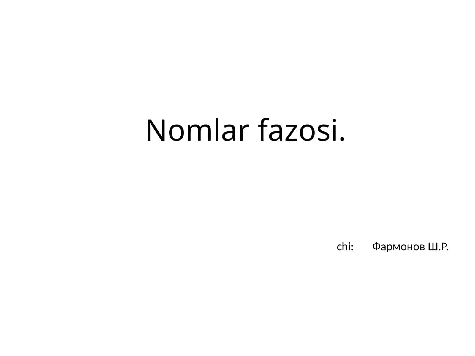 Nomlar fazosi 1
