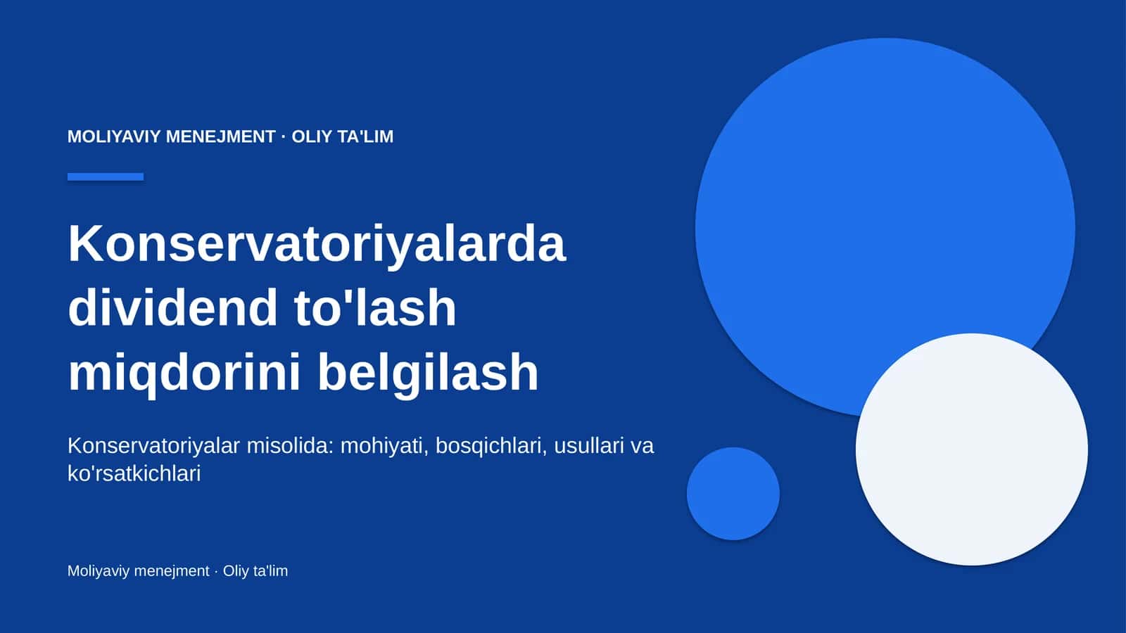 Konservatoriyalarda dividend to'lash miqdorini belgilash 1