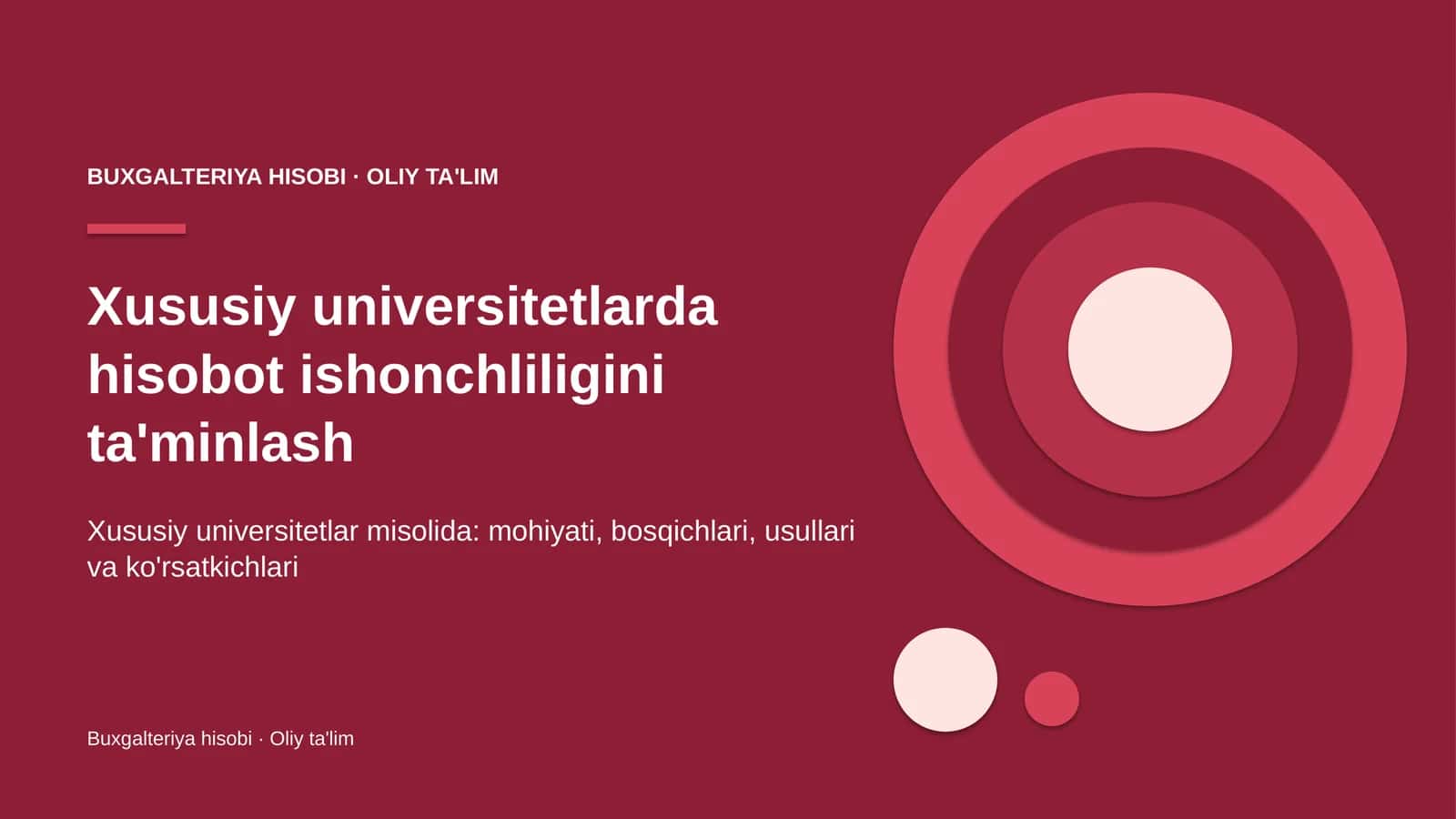 xususiy universitetlarda hisobot ishonchliligini ta'minlash 1913 1