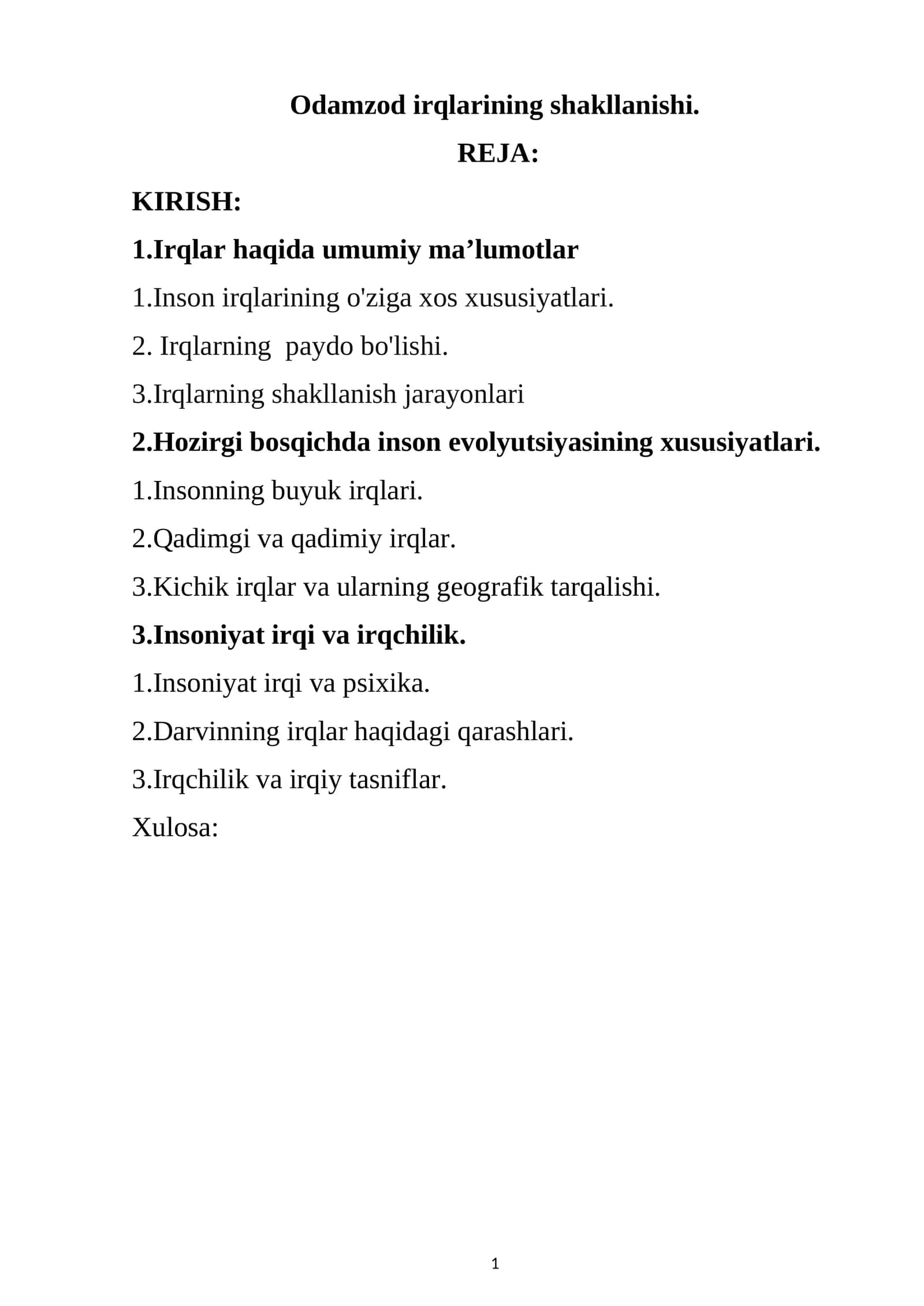 Odamzod irqlarining shakllanishi 1