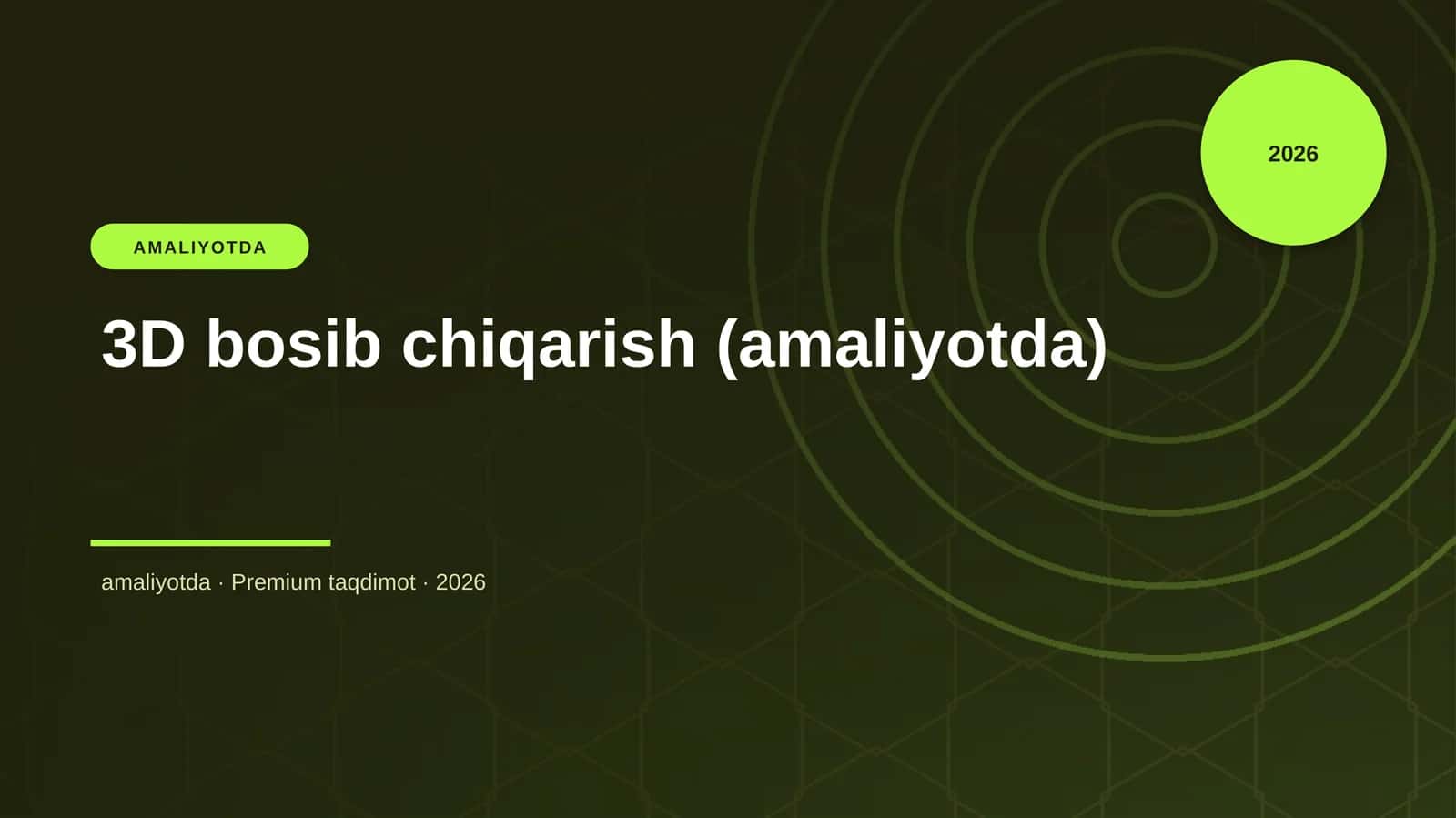 3D bosib chiqarish (amaliyotda) 1