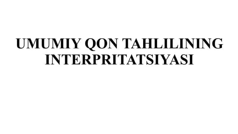 Umumiy qon tahlili 1