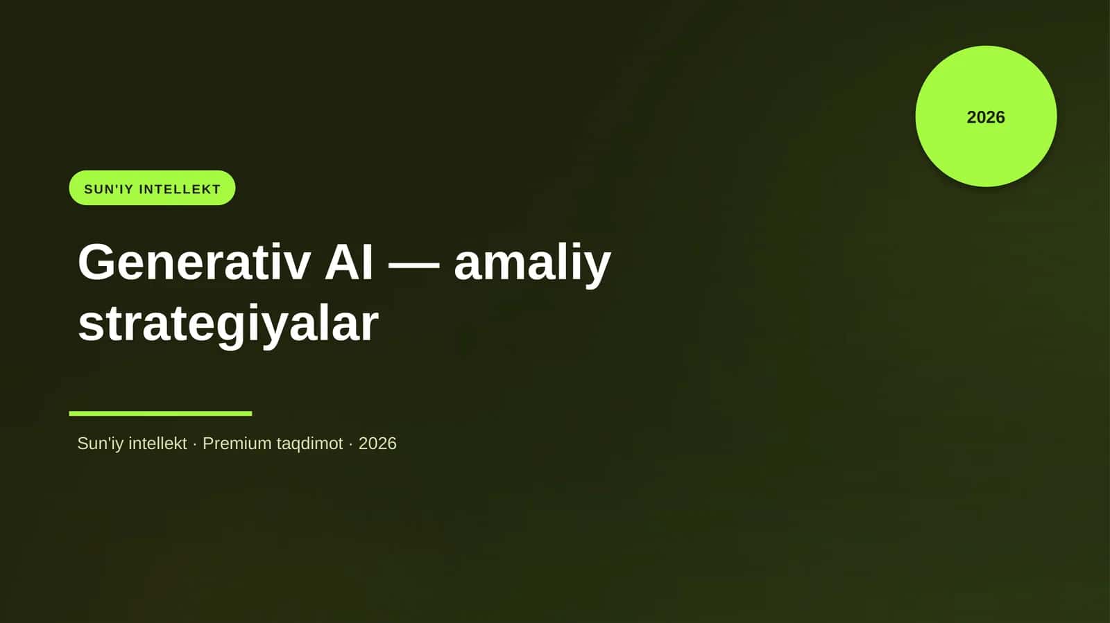 Generativ AI — amaliy strategiyalar 1