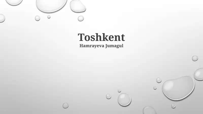 Toshkent: Tarix va Geografiya 1