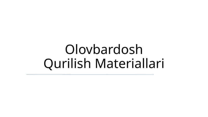 Olovbardosh Qurilish Materiallari 1