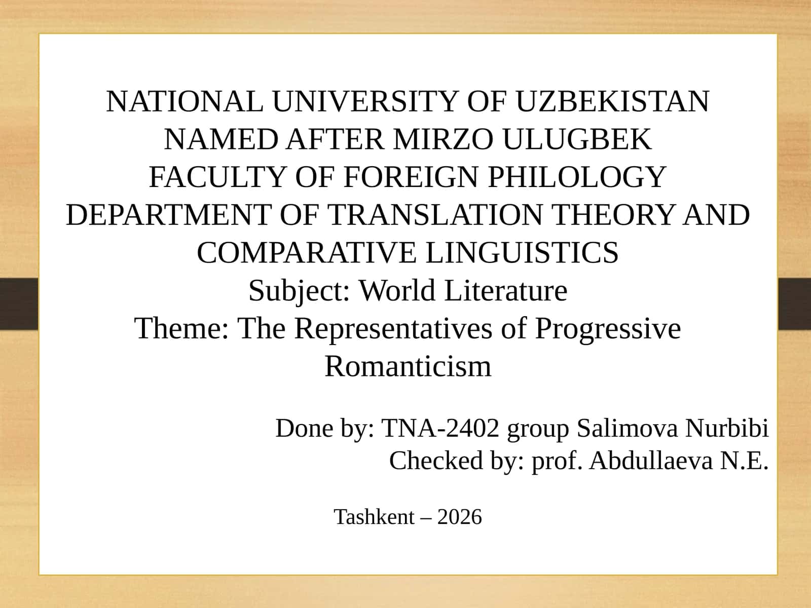 The Representatives of Progressive Romanticism 1