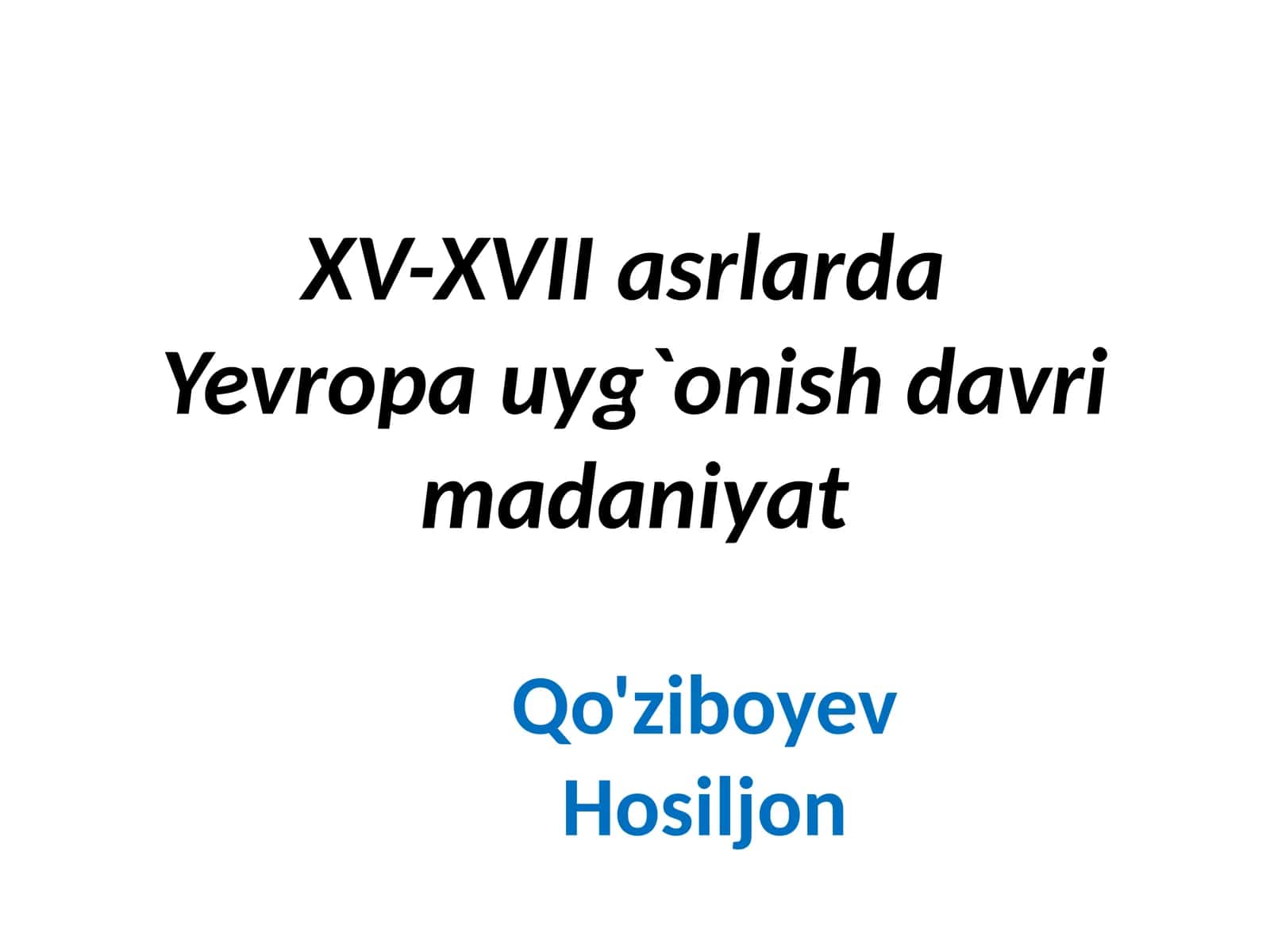 Uyg`onish Davri 1