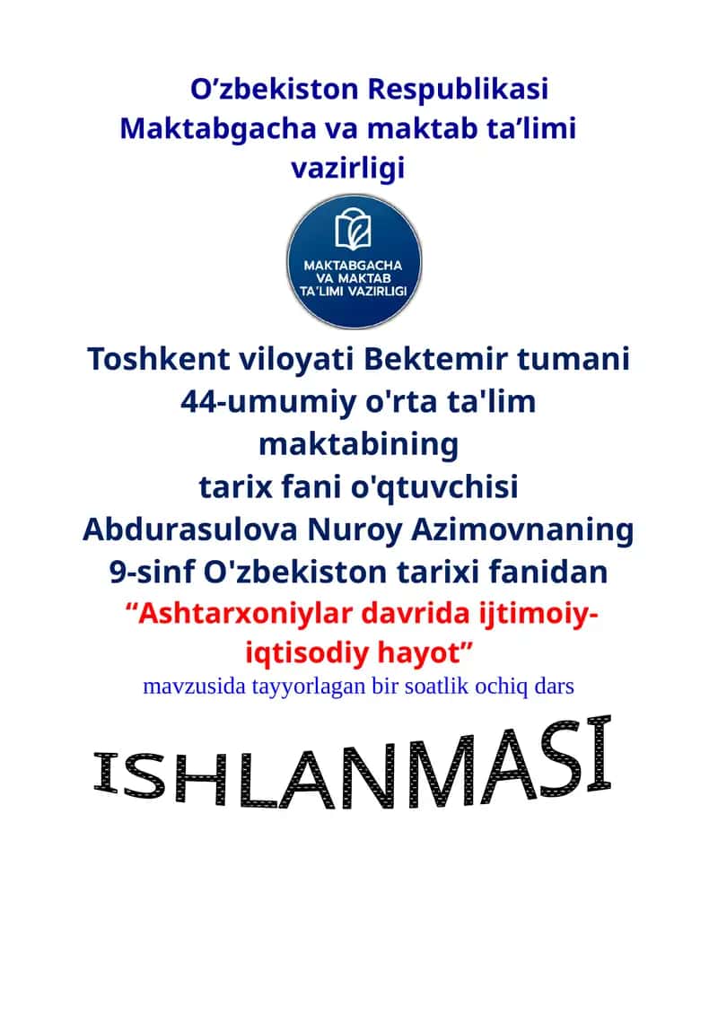 Dars ishlanma 1