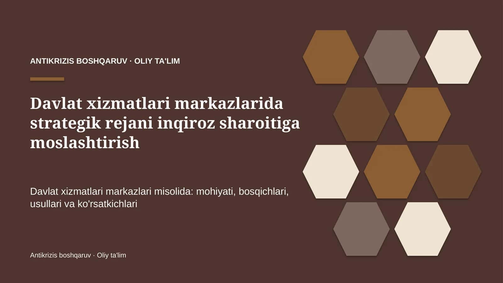 ANTİKRİZİS BOSHQARUV · OLIY TA'LİM 1