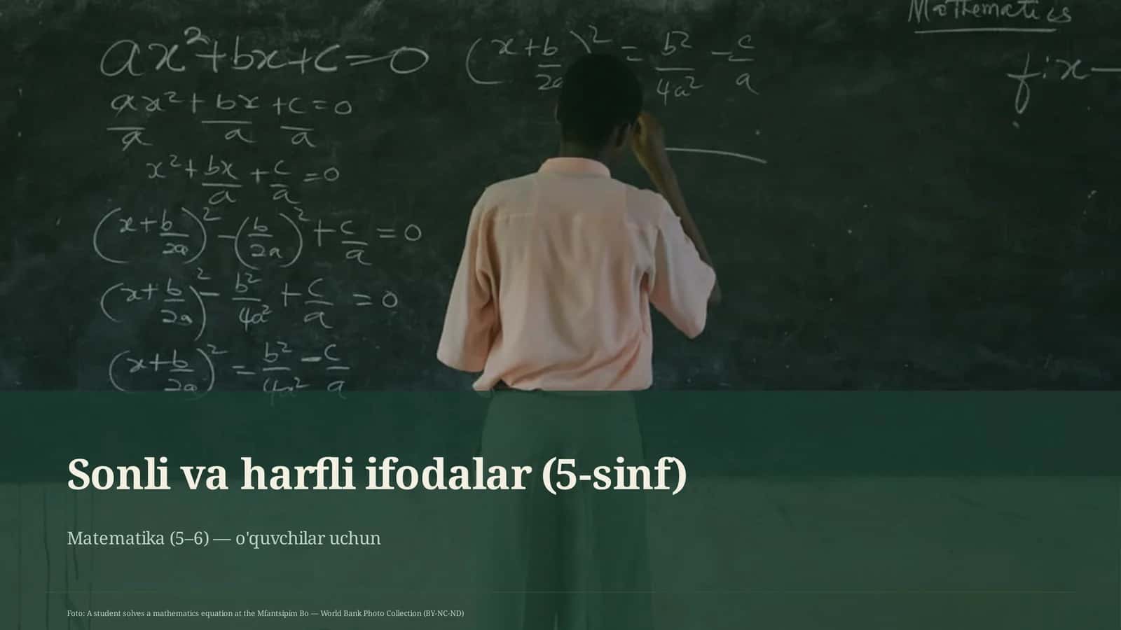 Sonli va harfli ifodalar (5-sinf) 1