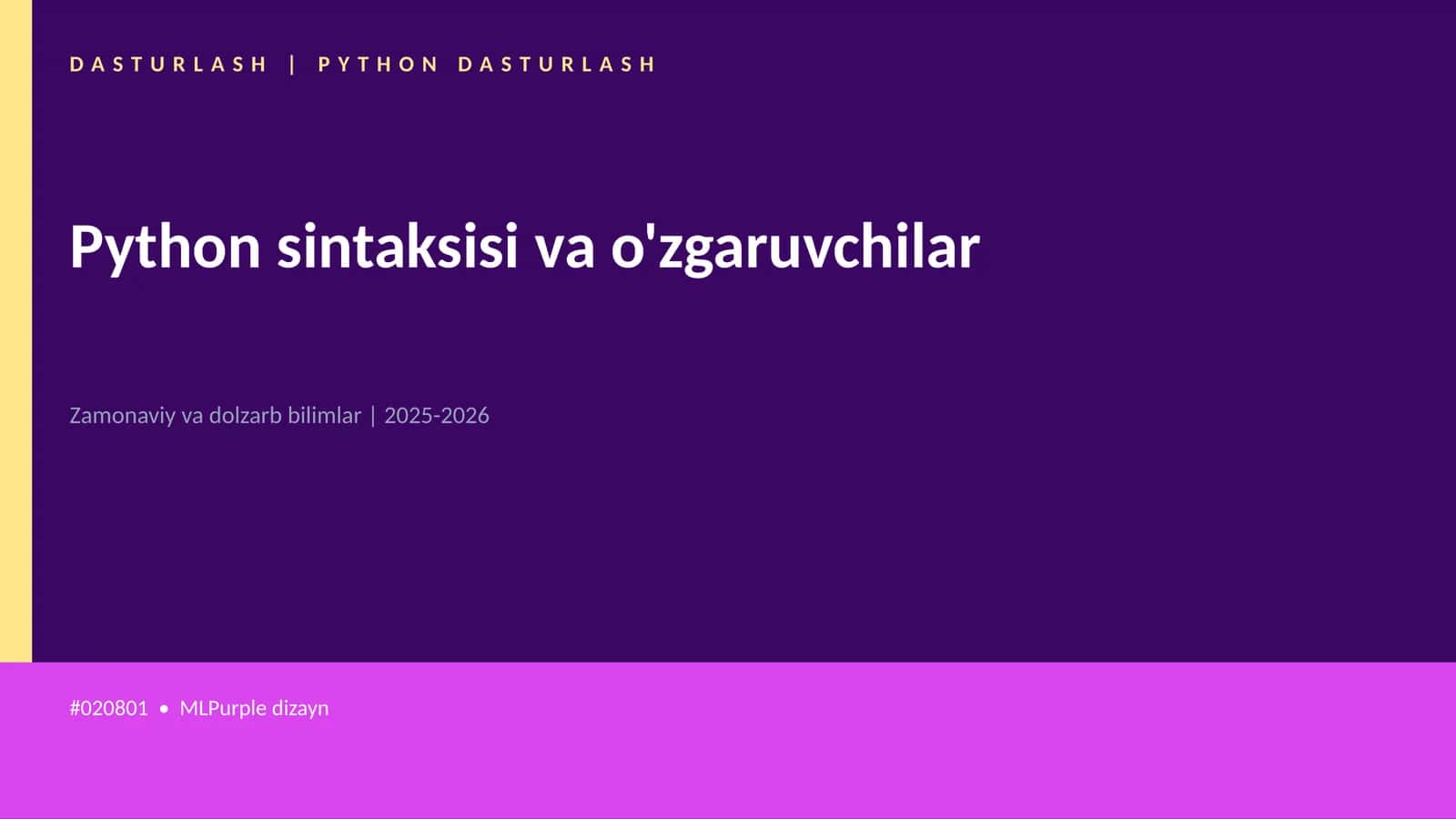 DASTURLASH | PYTHON DASTURLASH 1