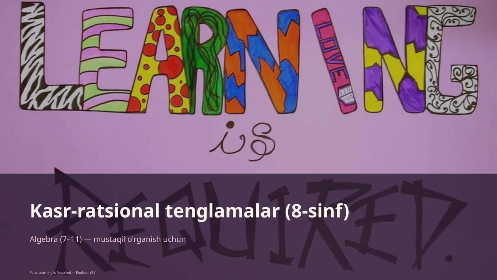 Kasr-ratsional tenglamalar (8-sinf) 1