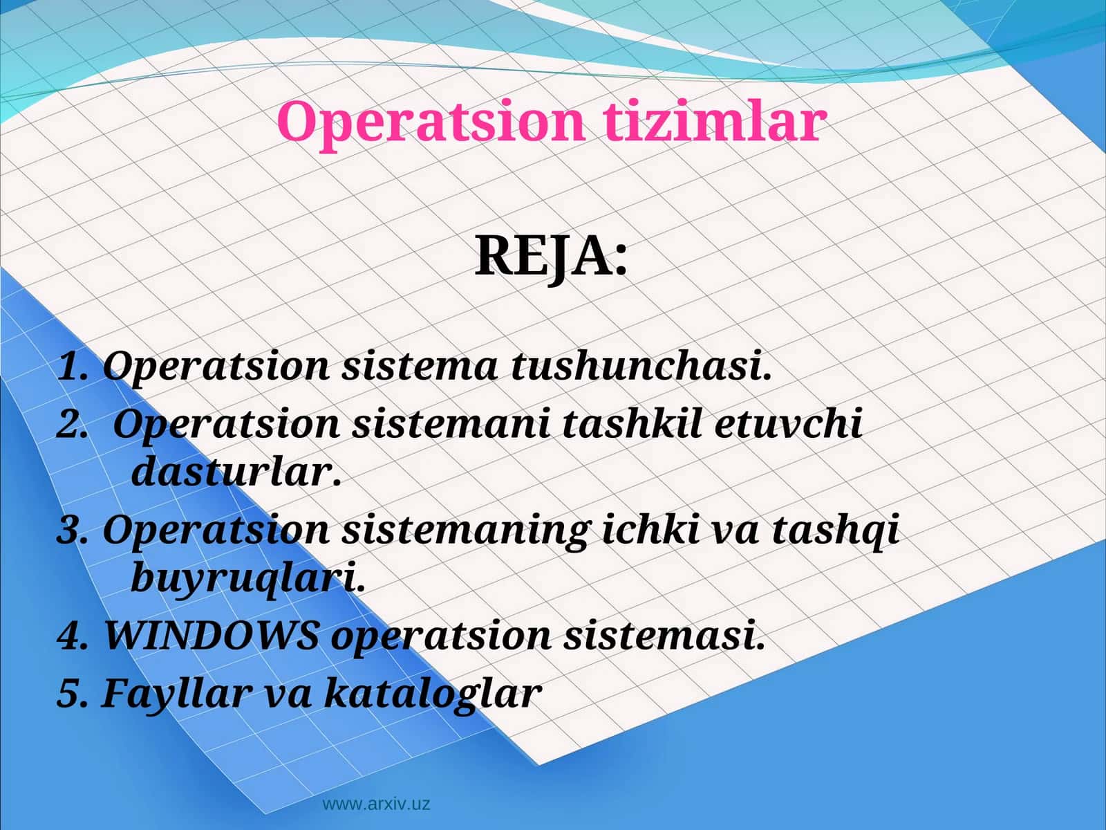 Operatsion sistema WINDOWS 1