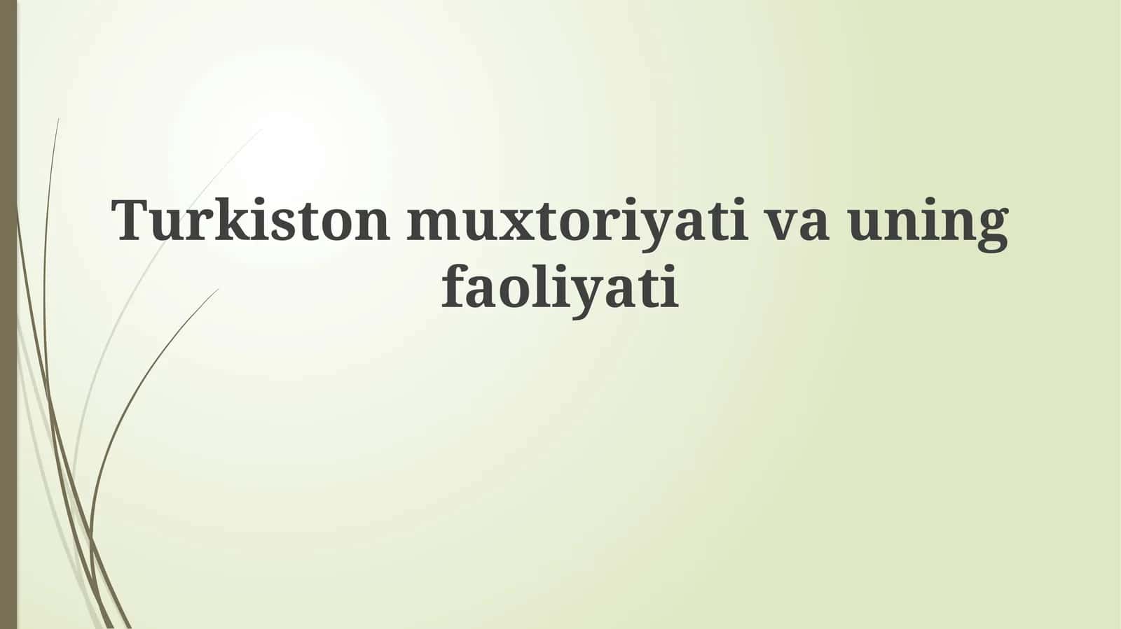 Turkiston muxtoriyativauningfaoliyati 1