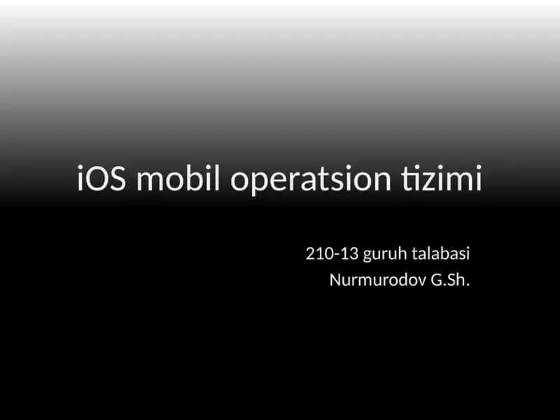 iOSmobil operatsion tizimi 1