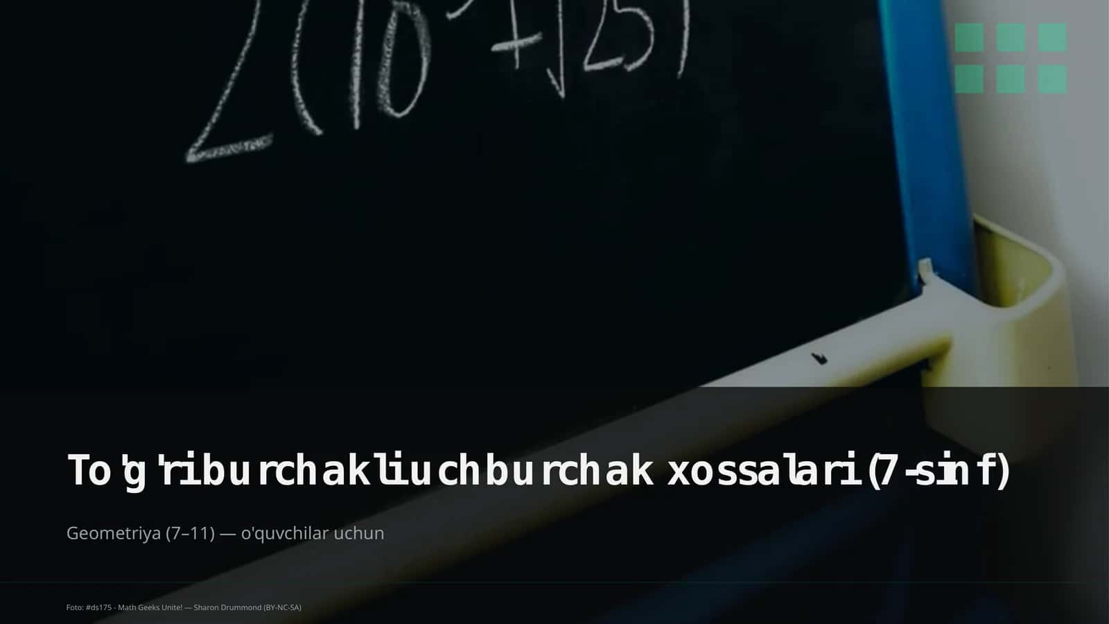 To'g'ri burchakli uchburchak xossalari (7-sinf) 1
