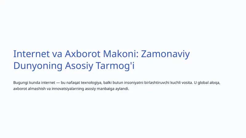 Internet va Axborot Makoni 1