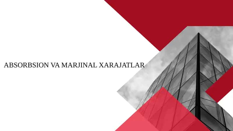 ABSORBSION VA MARJINAL XARAJATLAR 1
