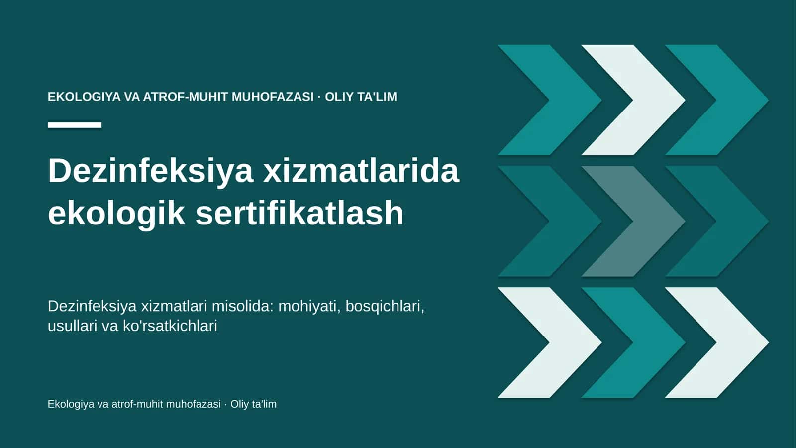 Dezinfeksiya xizmatlarida ekologik sertifikatlash 1