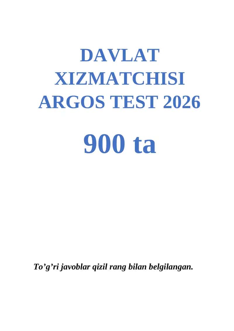 DAVLAT XIZMATCHISI ARGOS TEST 2026 1