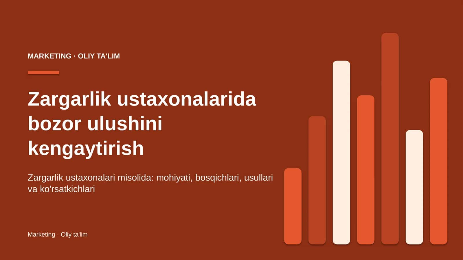 Zargarlik ustaxonalarida bozor ulushini kengaytirish 1