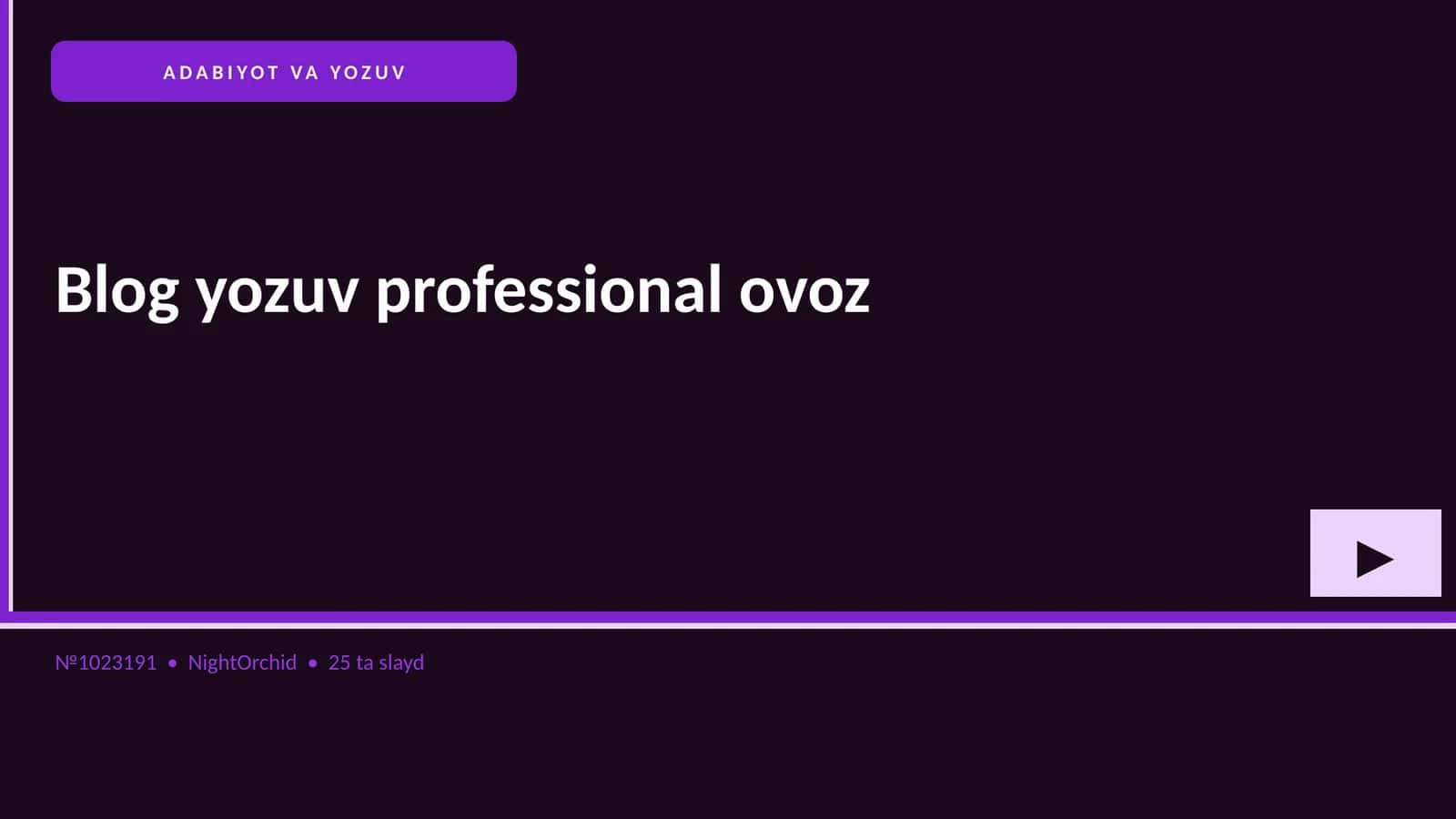 Blog yozuv professional ovoz 1