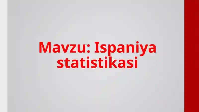 Ispaniya statistikasi