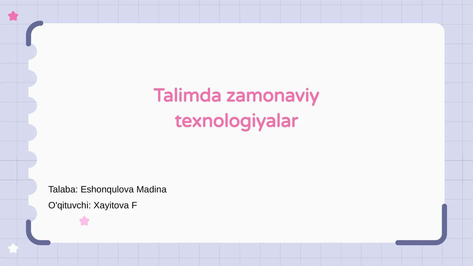 Zamonaviy Texnologiyalar 1