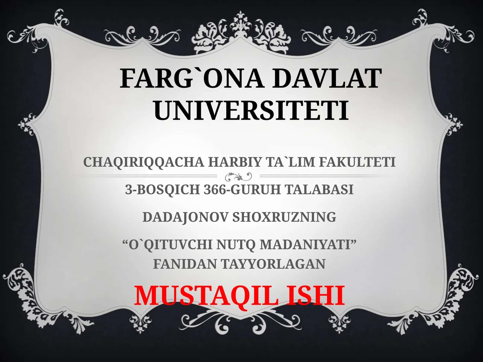 O`QITUVCHI NUTQ MADANIYATI 1