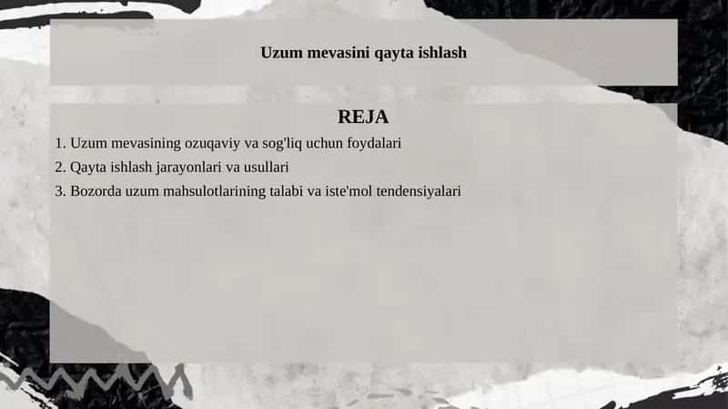 Uzum mevasini qayta ishlash1 1