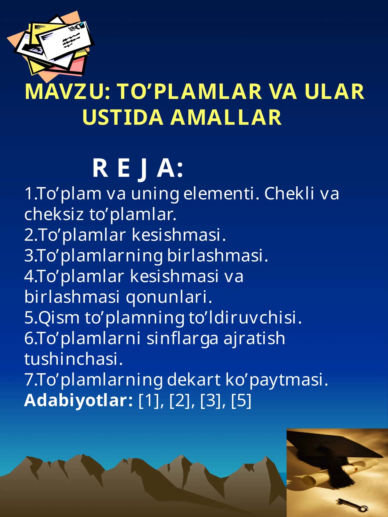 To’plamlar va ular ustida amallar 1