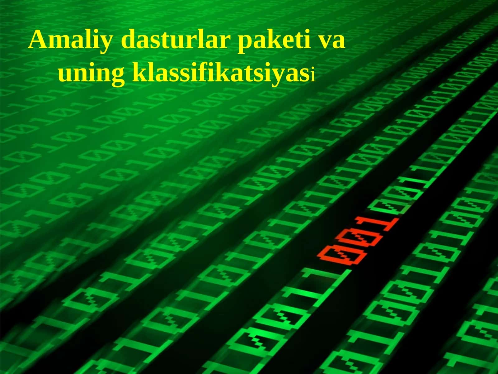 Amaliy dasturlar paketi va uning klassifikatsiyasi 1